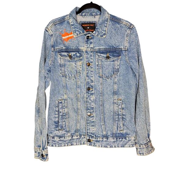 Members Only Nickelodeon sz Medium Cotton Denim Jacket Unisex Rugrats CatDog - Picture 2 of 8